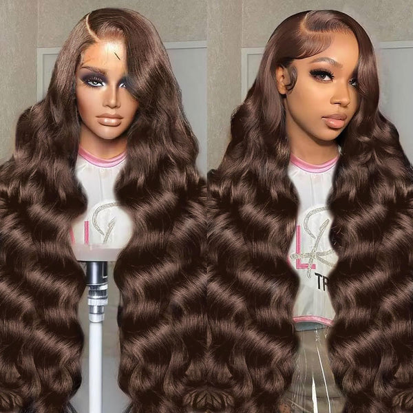 13X4/13X6 Lace Front Pre-plucked Hairline Chocolate Brown 250% Density Wig - Body Wave