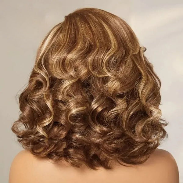 SUPER Pre-Plucked Custom Hairline 13X6 Swiss Lace Honey Blonde Highlight Bob Wig