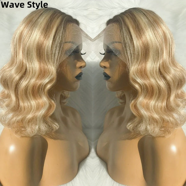 613 Highlight Blonde 13X6 Lace Bob Wigs