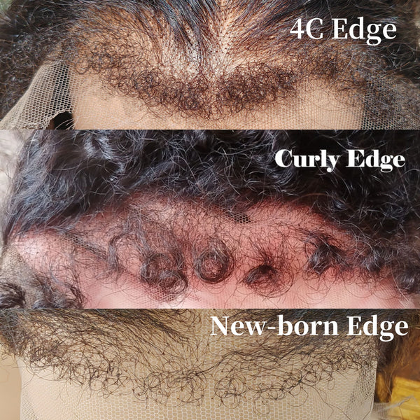 Natural Edge Skin Melt Lace Frontal Wig Burmese Curls