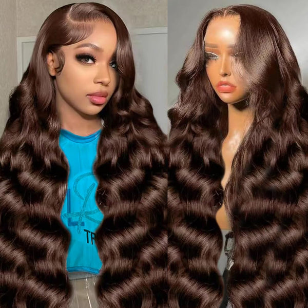 13X4/13X6 Lace Front Pre-plucked Hairline Chocolate Brown 250% Density Wig - Body Wave