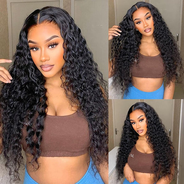 Upgraded Full Lace Wig (All Lace No Mesh) Super Pre-plucked Swiss/Transparent Lace Human Hair Wig with Invisible Strap Water Wave
