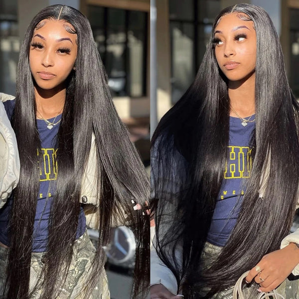 Upgraded Full Lace Wig (All Lace No Mesh) Super Pre-plucked Swiss/Transparent Lace Human Hair Wig with Invisible Strap Straight