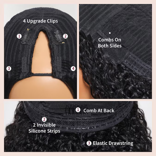EasiContour V Part Glueless Burmese Curls Wig With New Drawstring