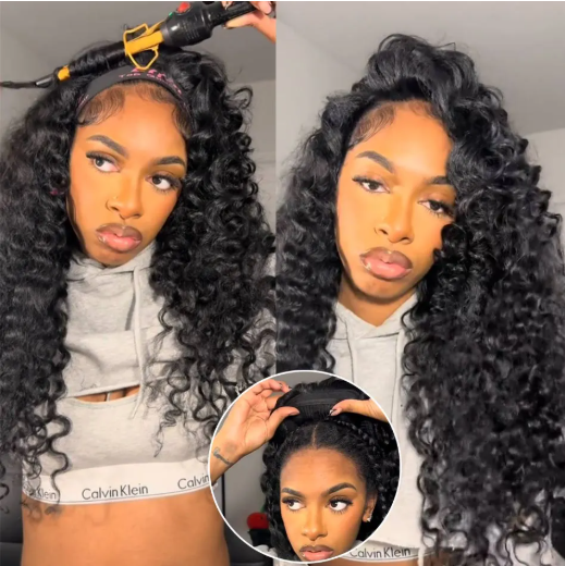 Flip-Over Half Wig Burmese Curls With Drawstring