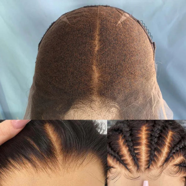 Ombre Brown "Mini Knotless" 13x6 HD Lace Super Pre-plucked Hairline 250% Density Wig - Kinky Curly