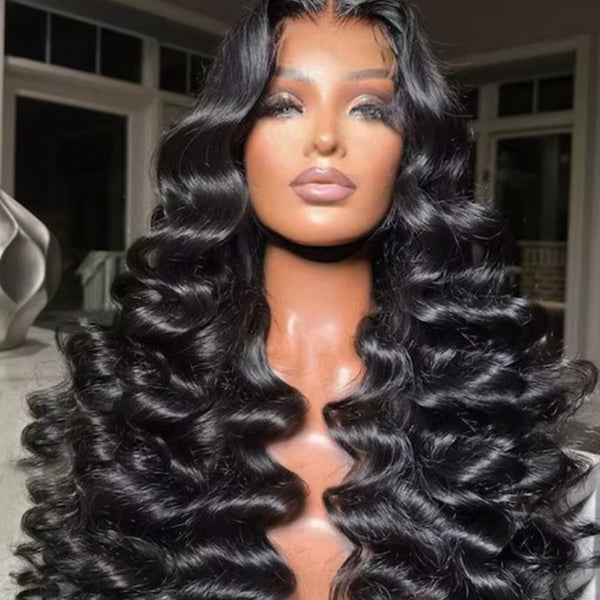 "Mini Knotless"13x6 Fitted Cap Glueless HD Lace Super Pre-Plucked Custom Hairline Loose Deep Wave Wig