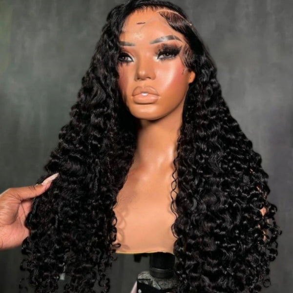 7X5 Drawstring  Pre-Cut Swiss Lace Closure Wig - Burmese Curls