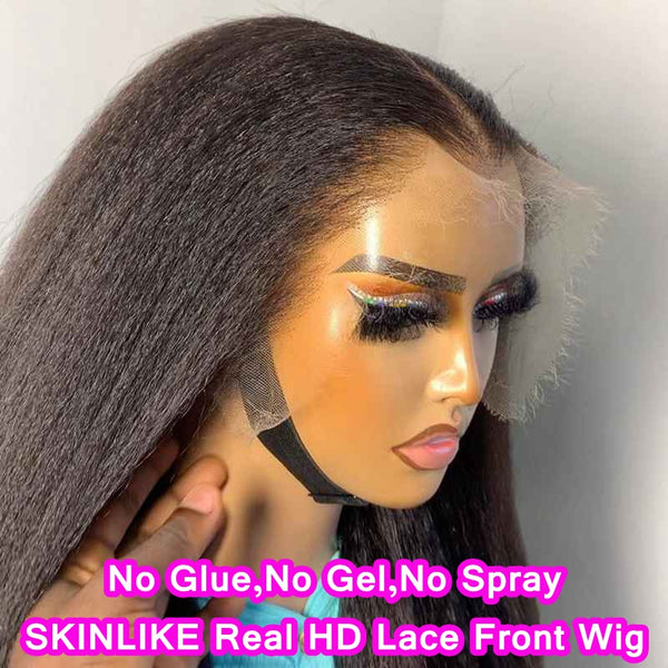 "Mini Knotless"13X6 SUPER Pre-Plucked Custom Hairline Kinky Straight Wig