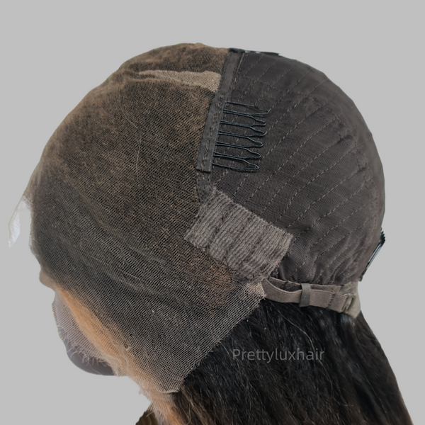 "Mini Knotless" 13x6 HD Lace New-born Edge Yaki Straight Wig