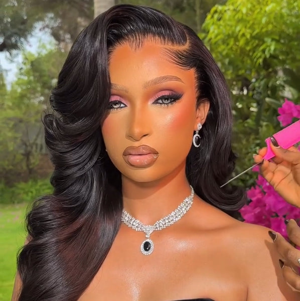 Pre-Lux PRESHAPED Natural Hairline 13x6 Lace Side Parting Body Wave Wavy Wig