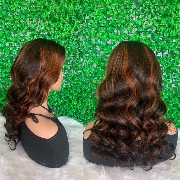 Highlight Swiss Lace 13x4 3D Full  Frontal Air Cap Pre-Plucked Hairline Body Wave Wig