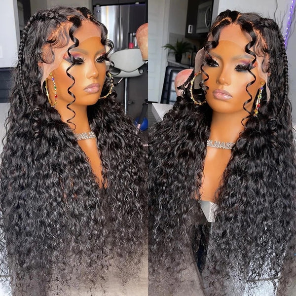 Upgraded Full Lace Wig (All Lace No Mesh) Super Pre-plucked Swiss Lace Human Hair Wig with Invisible Strap Deep Wave