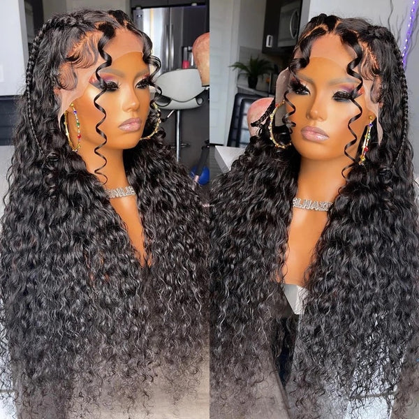 Upgraded Full Lace Wig (All Lace No Mesh) Super Pre-plucked Swiss/Transparent Lace Human Hair Wig with Invisible Strap Deep Wave