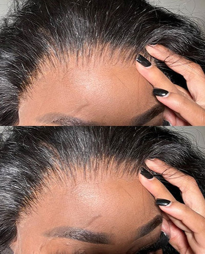 Upgraded Full Lace Wig (All Lace No Mesh) Super Pre-plucked Swiss/Transparent Lace Human Hair Wig with Invisible Strap Water Wave