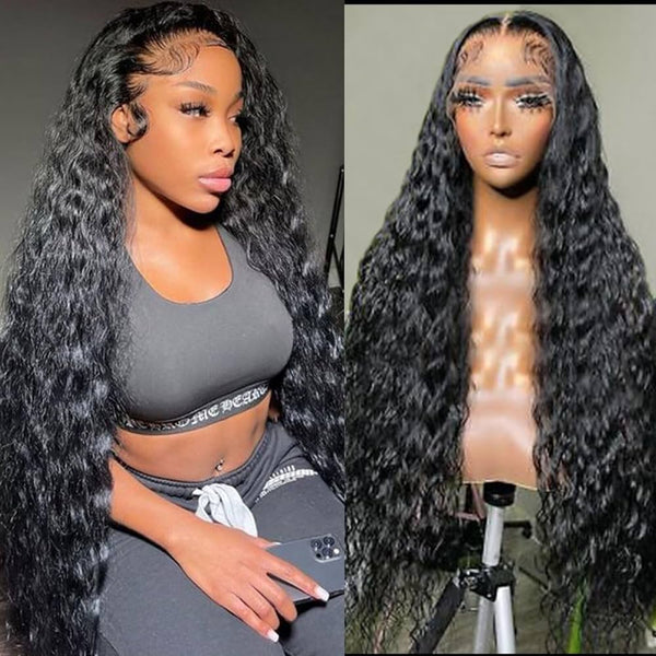 Upgraded Full Lace Wig (All Lace No Mesh) Super Pre-plucked Swiss/Transparent Lace Human Hair Wig with Invisible Strap Water Wave