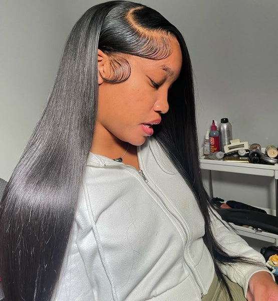 "Mini Knotless"13x6 Fitted Cap Glueless HD Lace Super Pre-Plucked Custom Hairline Straight Wig