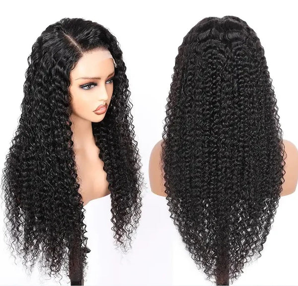 Upgraded Full Lace Wig (All Lace No Mesh) Super Pre-plucked Swiss Lace Human Hair Wig with Invisible Strap Curly
