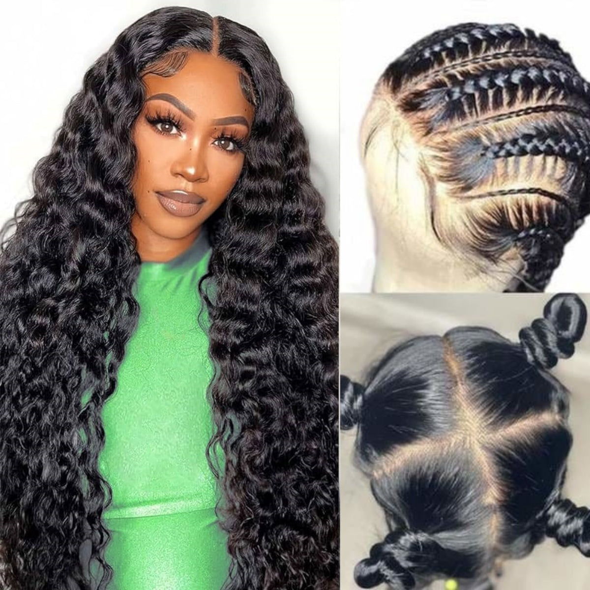 Long Ponytail Wig off black Swisslace 2020 Ready to Ship Off Black High Ponytail Straight Virgin Full  main image 4