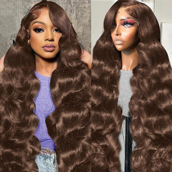 13X4/13X6 Lace Front Pre-plucked Hairline Chocolate Brown 250% Density Wig - Body Wave