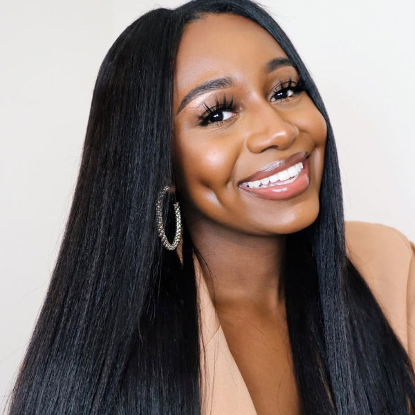 "Mini Knotless" 13x6 HD Lace Super Pre-Plucked Hairline High Density Wig - Light Yaki Straight