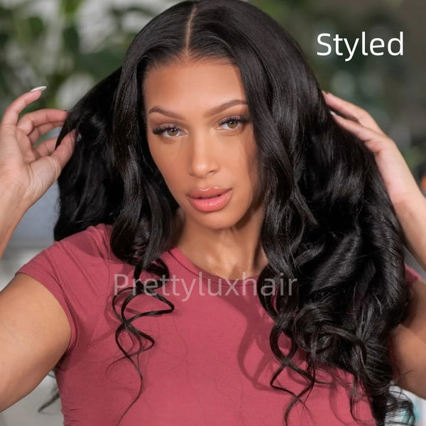 "Mini Knotless" 13x6 HD Lace SUPER Pre-Plucked Custom Hairline High Density Light Yaki Straight Wig