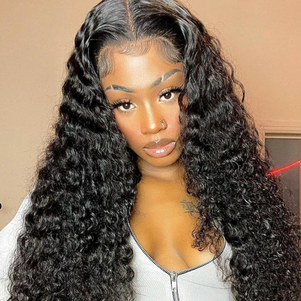 Water Wave Full Lace Fake Scalp Wigs