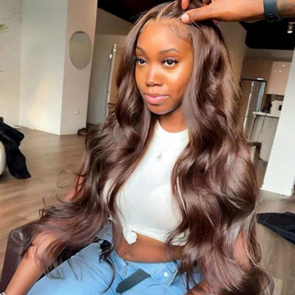SUPER Pre-Plucked Custom Hairline 13X6 Swiss Lace Wig Brown Color