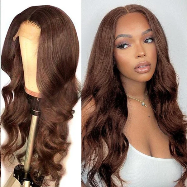 SUPER Pre-Plucked Custom Hairline 13X6 Swiss Lace Wig Brown Color