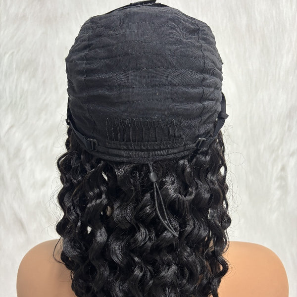 Flip-Over Half Wig Burmese Curls With Drawstring
