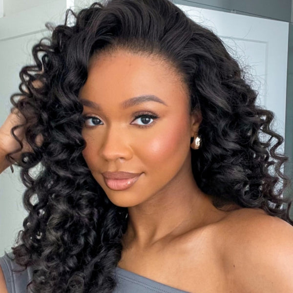 UPGRATED BURMESE CURL Glueless Air Cap "Mini Knotless" 5X5/13X6 HD Lace Front Wig