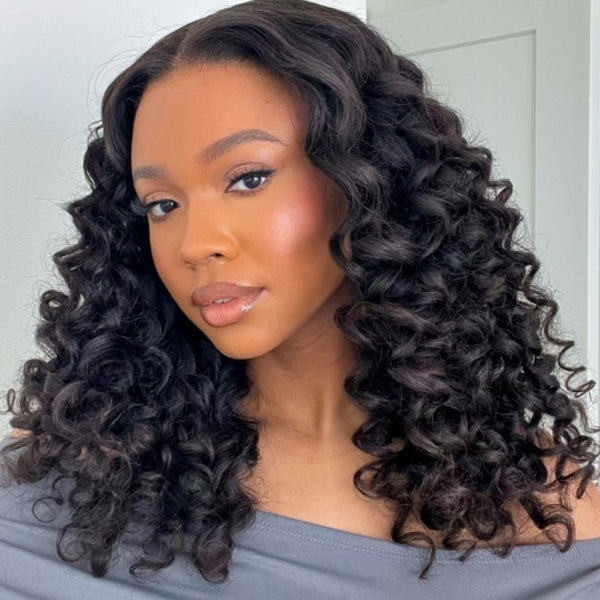 UPGRATED BURMESE CURL Glueless Air Cap "Mini Knotless" 5X5/13X6 HD Lace Front Wig