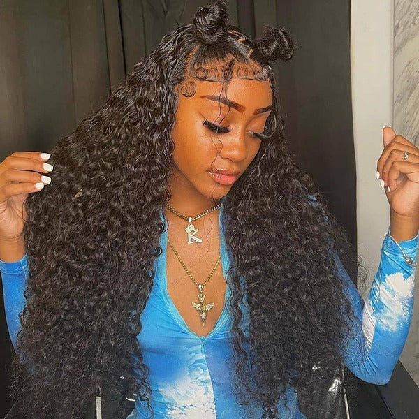 "Mini Knotless"13x6 Fitted Cap Glueless HD Lace Super Pre-Plucked Custom Hairline Curly Wig