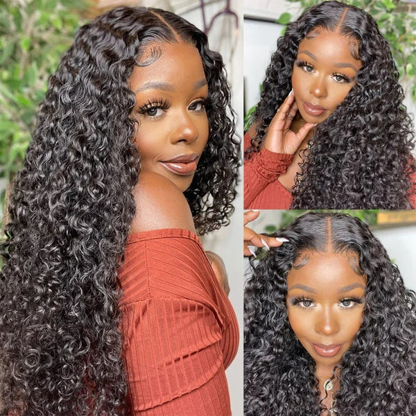 13x4/13x6/360 Lace Front Transparent Lace Pre-Plucked Hairline Burmese Curly Human Hair Wig