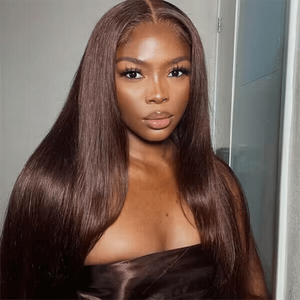 SUPER Pre-Plucked Custom Hairline 13X6 Swiss Lace Wig Brown Color