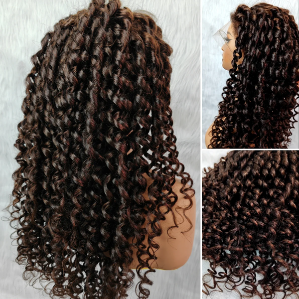 "Mini Knotless" 13x6 HD Lace Super Pre-Plucked Custom Hairline Finger Coily Pixie Curly Wig