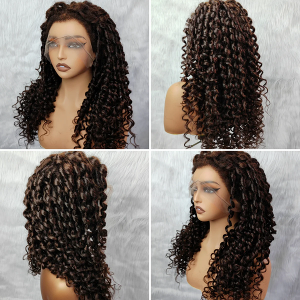 "Mini Knotless" 13x6 HD Lace Super Pre-Plucked Custom Hairline Finger Coily Pixie Curly Wig