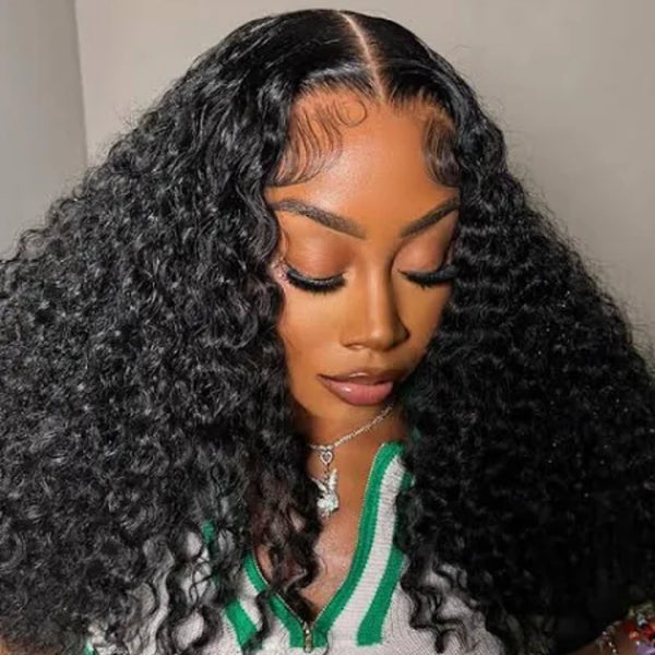 PRE-CUT EAR TAB 360 Lace “Mini-Knotless” Swiss Lace Burmese Curls With Invisible Adjustable Strap