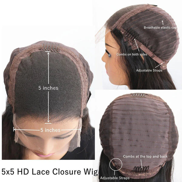 5X5/13x4/13X6 HD Lace Pre-plucked Hairline 32 Inches Extra-Long Wig-Burmese Curls