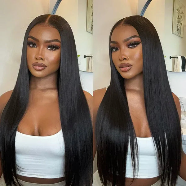 "Mini Knotless"13x6 Fitted Cap Glueless HD Lace Super Pre-Plucked Custom Hairline Straight Wig