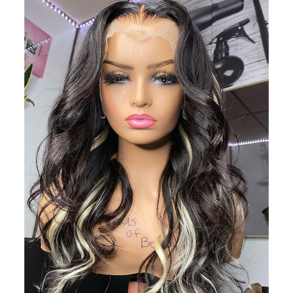 SUPER Pre-Plucked Custom Hairline Blonde Highlights Lace Wig