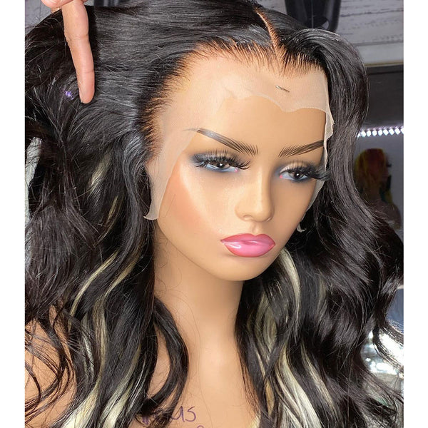 SUPER Pre-Plucked Custom Hairline Blonde Highlights Lace Wig