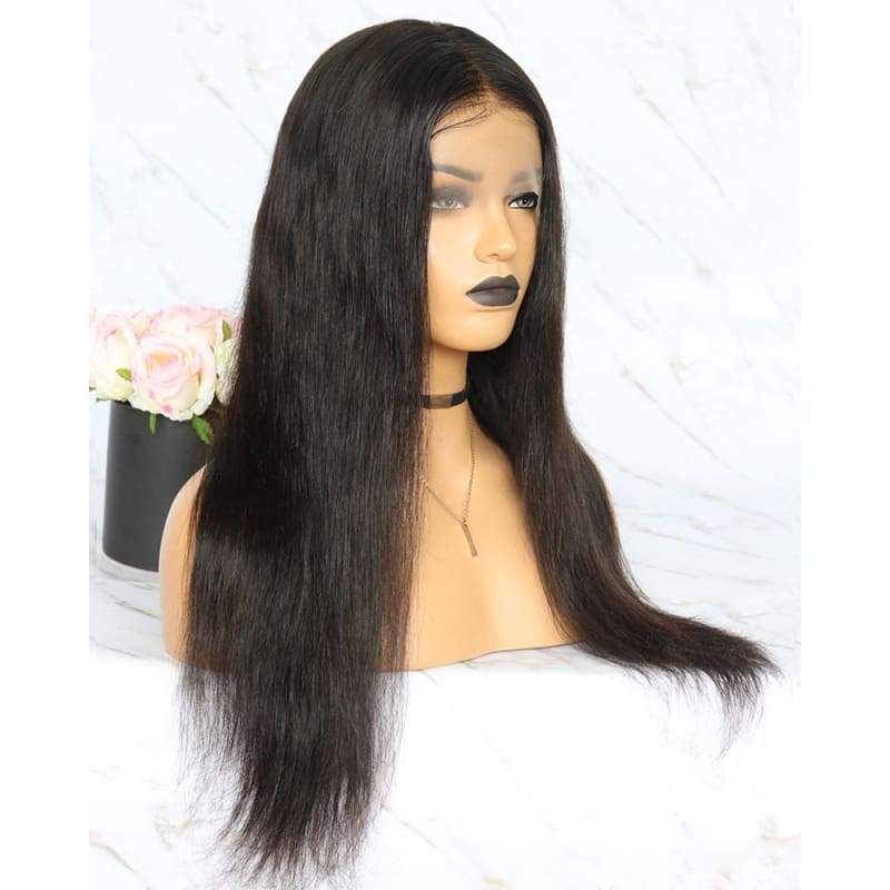 PRETTYLUXHAIR - Silky Straight 13*6 Lace Front Fake Scalp Wigs display picture 1