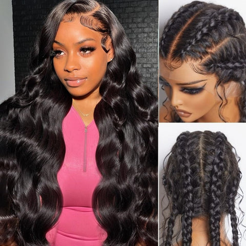 Upgraded Full Lace Wig (All Lace No Mesh) Super Pre-plucked Swiss Lace Human Hair Wig with Invisible Strap Body Wave