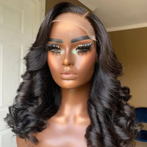 6X6 HD Lace Closure PRE-STYLED Barrel Curls Wave Pre-plucked Human Hair Wig
