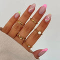 Round Ballet Pink French Edge Nails