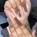 Chocolate Brown Halo Nail
