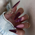 Purple Glitter Long Tip Nail