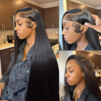 7X5 Drawstring  Pre-Cut Swiss Lace Closure Wig - Straight
