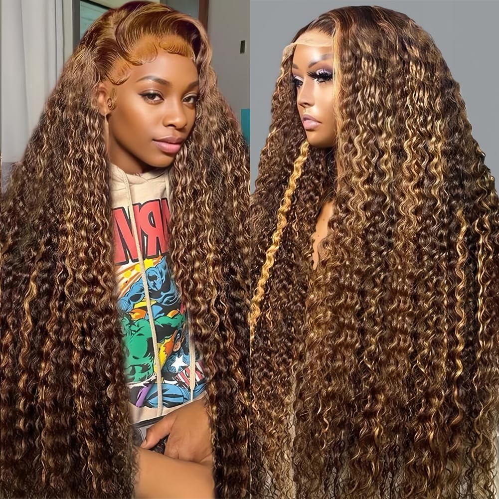 13X4/13X6 Lace Front Pre-plucked Hairline Highlight Blonde 4/27 250% Density Wig -Curly